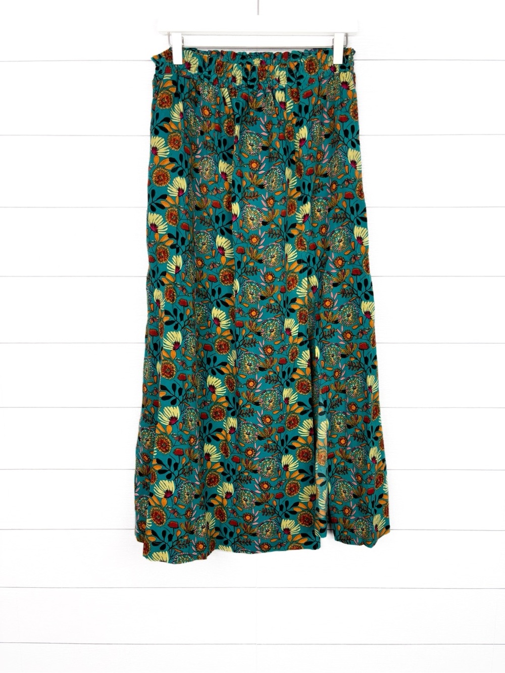 NWT Natural Life Slit Maxi Skirt Elastic Floral Print Vacation Boho Medium New - Picture 2 of 6